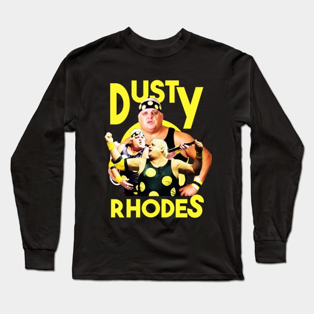 dusty rhodes vintage funny Long Sleeve T-Shirt by Shelter Art Space